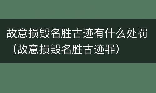 故意损毁名胜古迹有什么处罚（故意损毁名胜古迹罪）