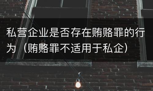 私营企业是否存在贿赂罪的行为（贿赂罪不适用于私企）