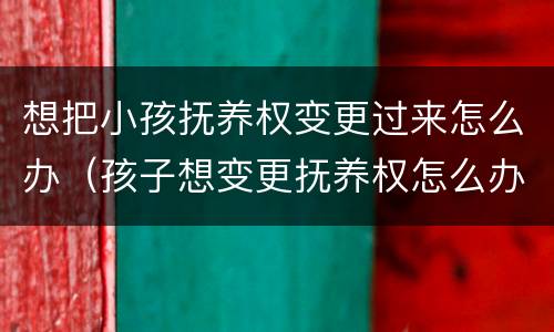 想把小孩抚养权变更过来怎么办（孩子想变更抚养权怎么办）