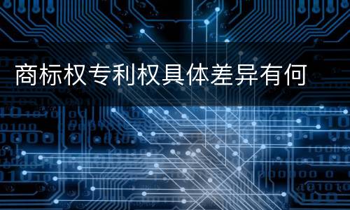 商标权专利权具体差异有何