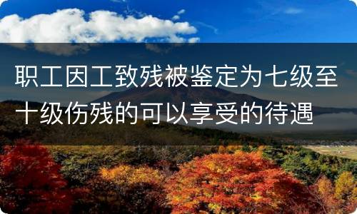 职工因工致残被鉴定为七级至十级伤残的可以享受的待遇