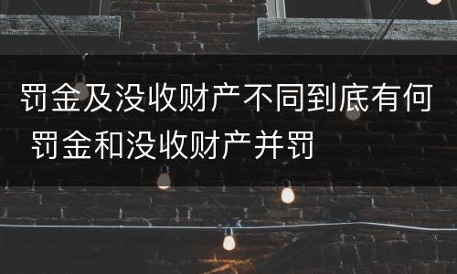 罚金及没收财产不同到底有何 罚金和没收财产并罚
