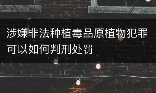 涉嫌非法种植毒品原植物犯罪可以如何判刑处罚