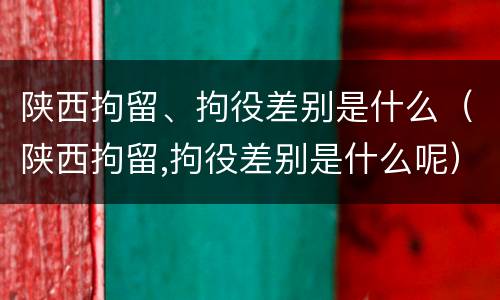 陕西拘留、拘役差别是什么（陕西拘留,拘役差别是什么呢）