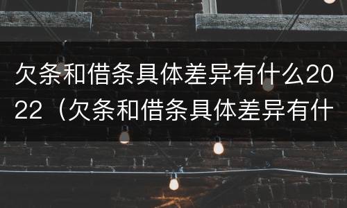 欠条和借条具体差异有什么2022（欠条和借条具体差异有什么2022法律规定）