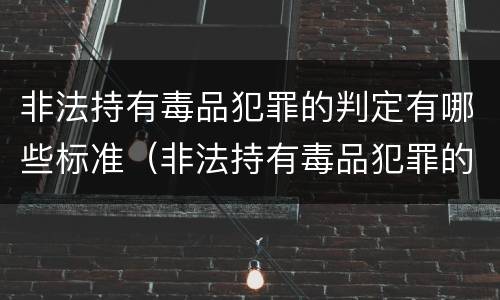非法持有毒品犯罪的判定有哪些标准（非法持有毒品犯罪的判定有哪些标准和要求）
