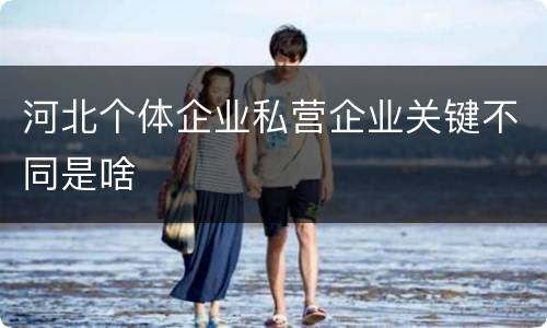 河北个体企业私营企业关键不同是啥