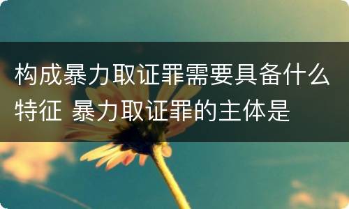 构成暴力取证罪需要具备什么特征 暴力取证罪的主体是