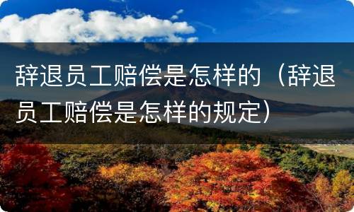 辞退员工赔偿是怎样的（辞退员工赔偿是怎样的规定）