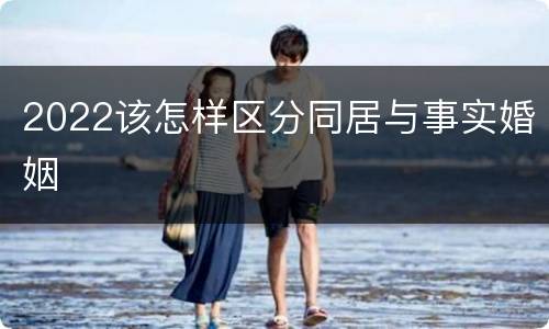 2022该怎样区分同居与事实婚姻