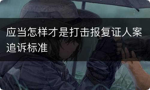 应当怎样才是打击报复证人案追诉标准