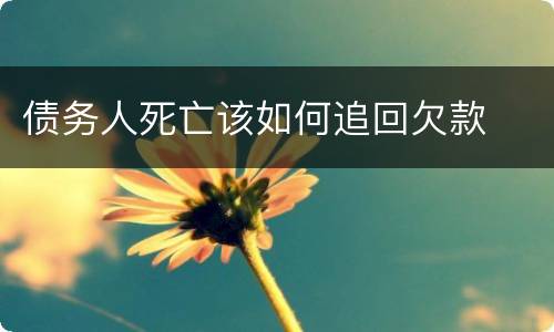 债务人死亡该如何追回欠款