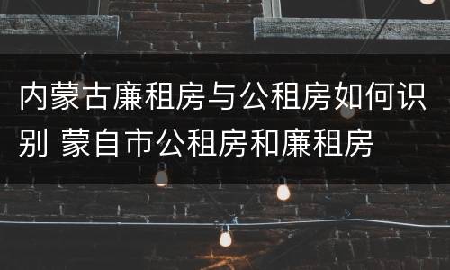 内蒙古廉租房与公租房如何识别 蒙自市公租房和廉租房