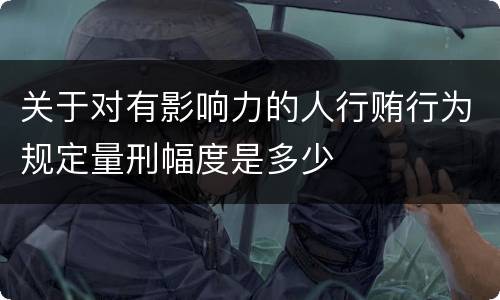 关于对有影响力的人行贿行为规定量刑幅度是多少