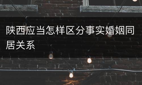 陕西应当怎样区分事实婚姻同居关系