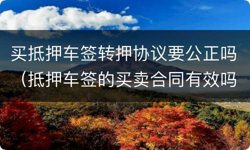 买抵押车签转押协议要公正吗（抵押车签的买卖合同有效吗?）