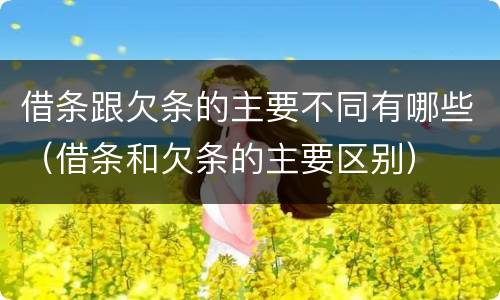 借条跟欠条的主要不同有哪些（借条和欠条的主要区别）