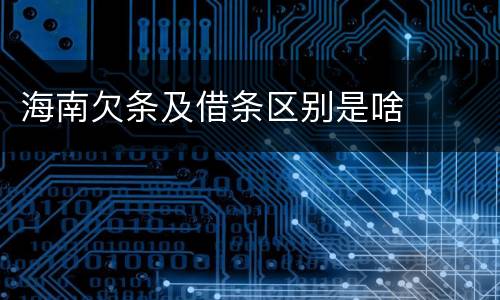 海南欠条及借条区别是啥