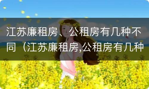 江苏廉租房、公租房有几种不同（江苏廉租房,公租房有几种不同类型）