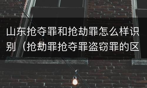 山东抢夺罪和抢劫罪怎么样识别（抢劫罪抢夺罪盗窃罪的区别）
