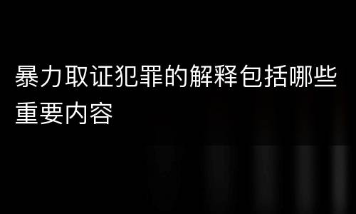 暴力取证犯罪的解释包括哪些重要内容