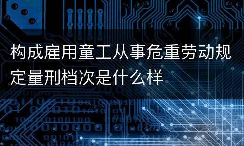 构成雇用童工从事危重劳动规定量刑档次是什么样
