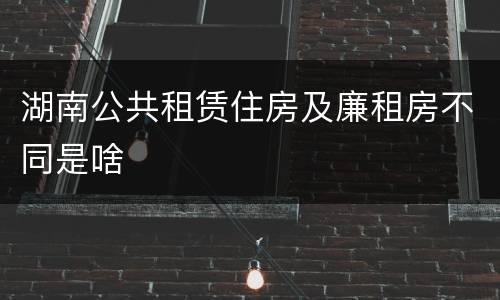 湖南公共租赁住房及廉租房不同是啥