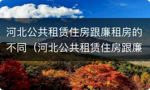 河北公共租赁住房跟廉租房的不同（河北公共租赁住房跟廉租房的不同点）