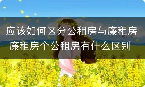 应该如何区分公租房与廉租房 廉租房个公租房有什么区别