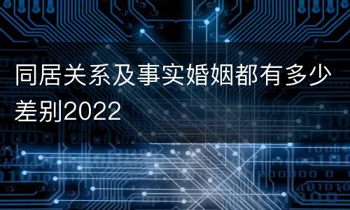 同居关系及事实婚姻都有多少差别2022