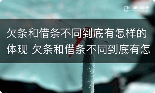 欠条和借条不同到底有怎样的体现 欠条和借条不同到底有怎样的体现法律效力