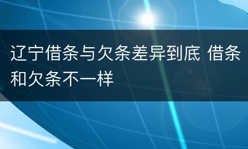 辽宁借条与欠条差异到底 借条和欠条不一样