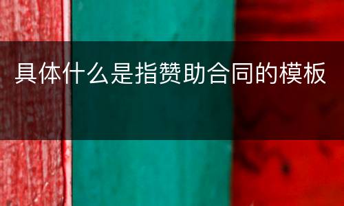 具体什么是指赞助合同的模板