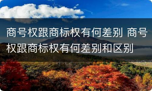 商号权跟商标权有何差别 商号权跟商标权有何差别和区别