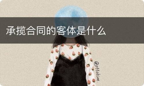 承揽合同的客体是什么