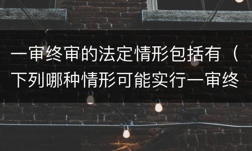 一审终审的法定情形包括有（下列哪种情形可能实行一审终审）