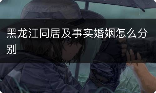 黑龙江同居及事实婚姻怎么分别