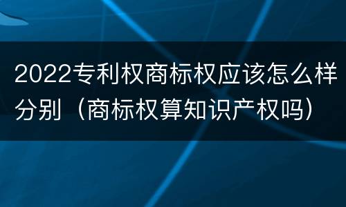 2022专利权商标权应该怎么样分别（商标权算知识产权吗）