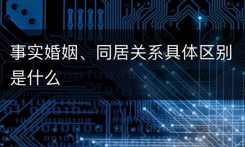 事实婚姻、同居关系具体区别是什么
