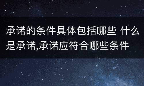 承诺的条件具体包括哪些 什么是承诺,承诺应符合哪些条件