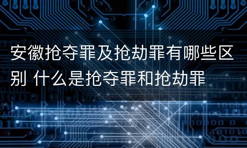安徽抢夺罪及抢劫罪有哪些区别 什么是抢夺罪和抢劫罪