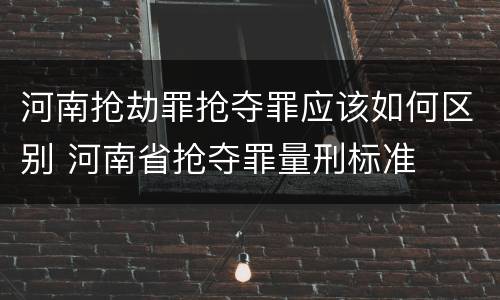 河南抢劫罪抢夺罪应该如何区别 河南省抢夺罪量刑标准