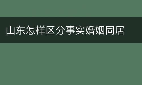 山东怎样区分事实婚姻同居