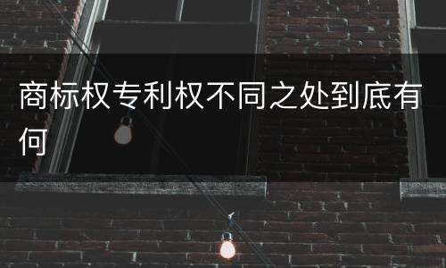 商标权专利权不同之处到底有何