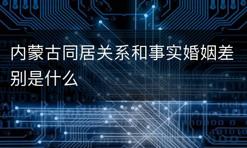 内蒙古同居关系和事实婚姻差别是什么