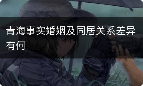 青海事实婚姻及同居关系差异有何