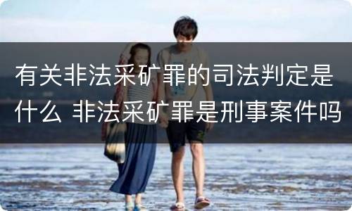 有关非法采矿罪的司法判定是什么 非法采矿罪是刑事案件吗