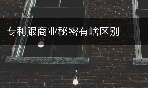 专利跟商业秘密有啥区别