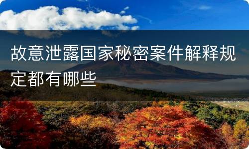 故意泄露国家秘密案件解释规定都有哪些
