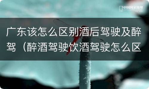 广东该怎么区别酒后驾驶及醉驾（醉酒驾驶饮酒驾驶怎么区别）